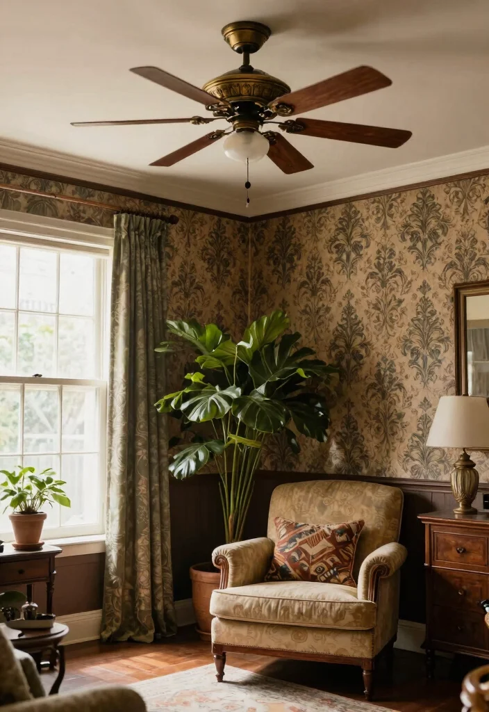 15 Modern Ceiling Fan Ideas That Move Air Without Looking Dated - 6. Vintage-Inspired Fans for a Timeless Touch 1