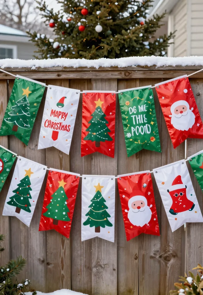 15 Outdoor Christmas Decorations That Survive Wind and Rain - 12. Waterproof Christmas Banners 1