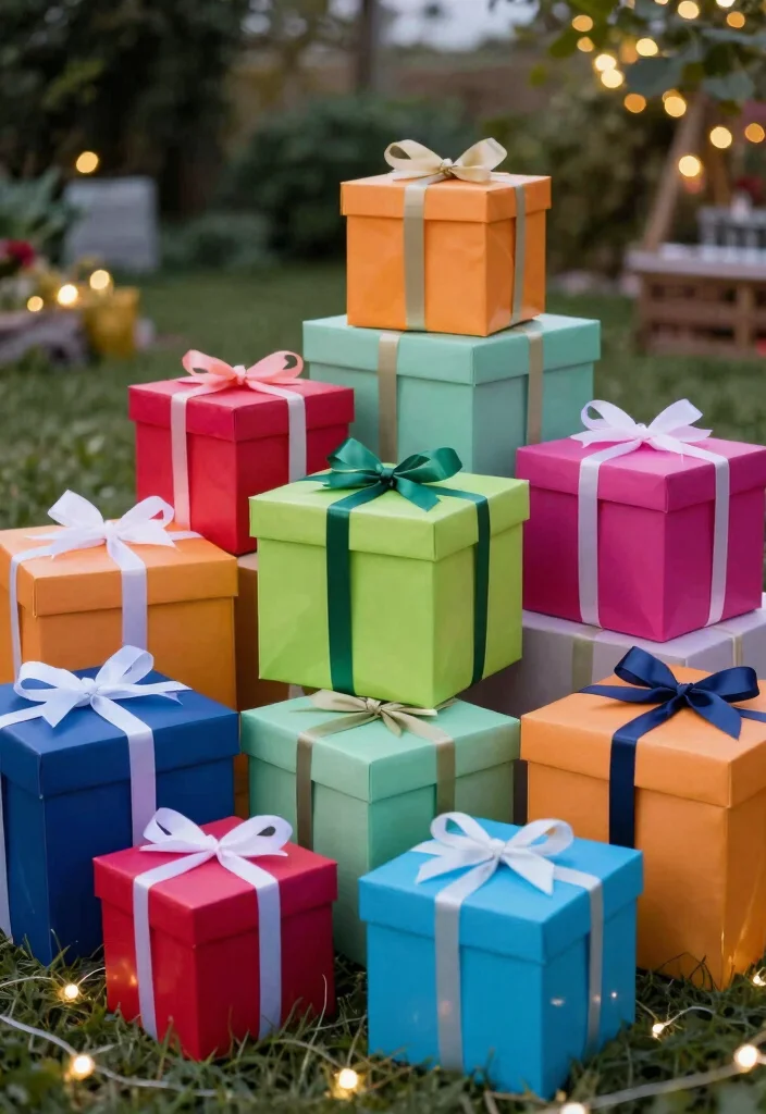 15 Outdoor Christmas Decorations That Survive Wind and Rain - 14. Colorful Water-Resistant Gift Boxes 1