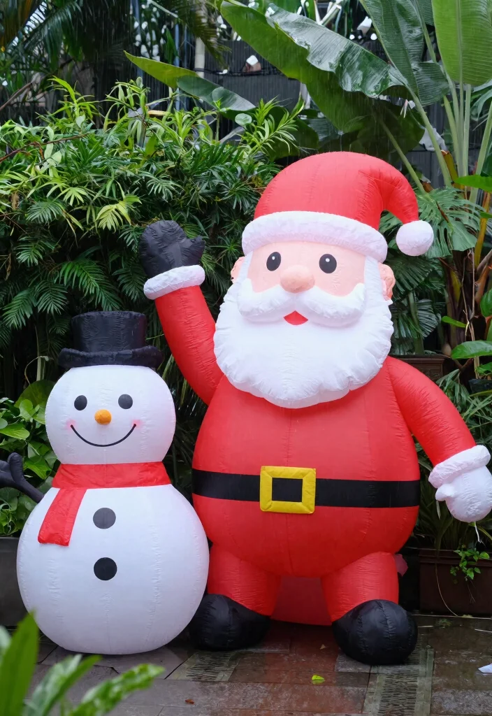 15 Outdoor Christmas Decorations That Survive Wind and Rain - 2. Heavy-Duty Inflatable Decorations 1