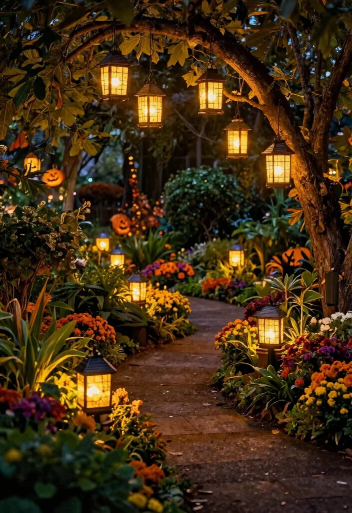 15 Outdoor Halloween Decor Ideas That Don't Blow Away - 8. Solar-Powered Lanterns 1