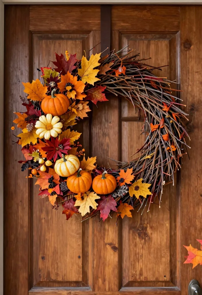 15 Outdoor Halloween Decor Ideas That Don't Blow Away - 9. Colorful Fall Wreaths 1