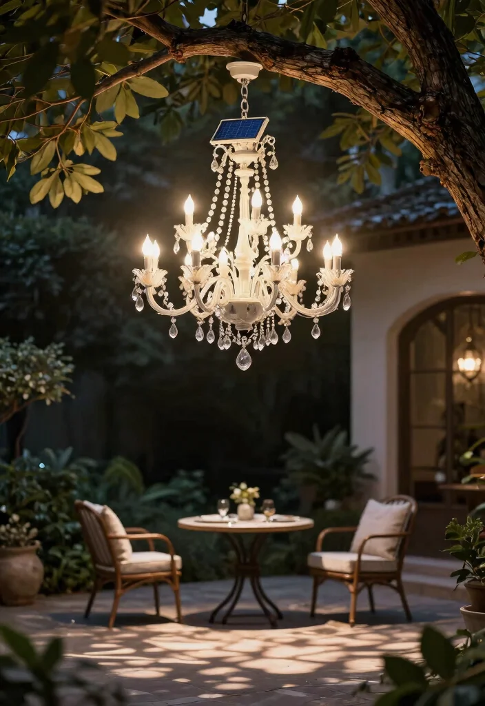 15 Outdoor Patio Lights That Install Without Hardwiring - 9. Solar Chandelier Lights 1