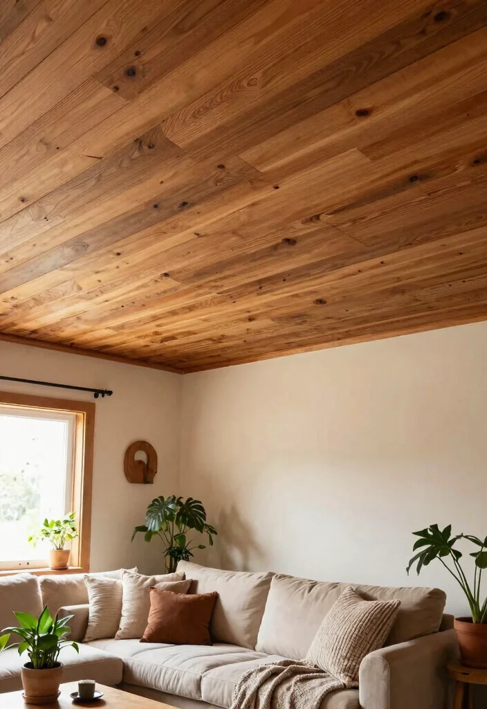 15 PVC False Ceiling Ideas That Look High-End on a Budget - 3. Rustic Wooden Finish 1