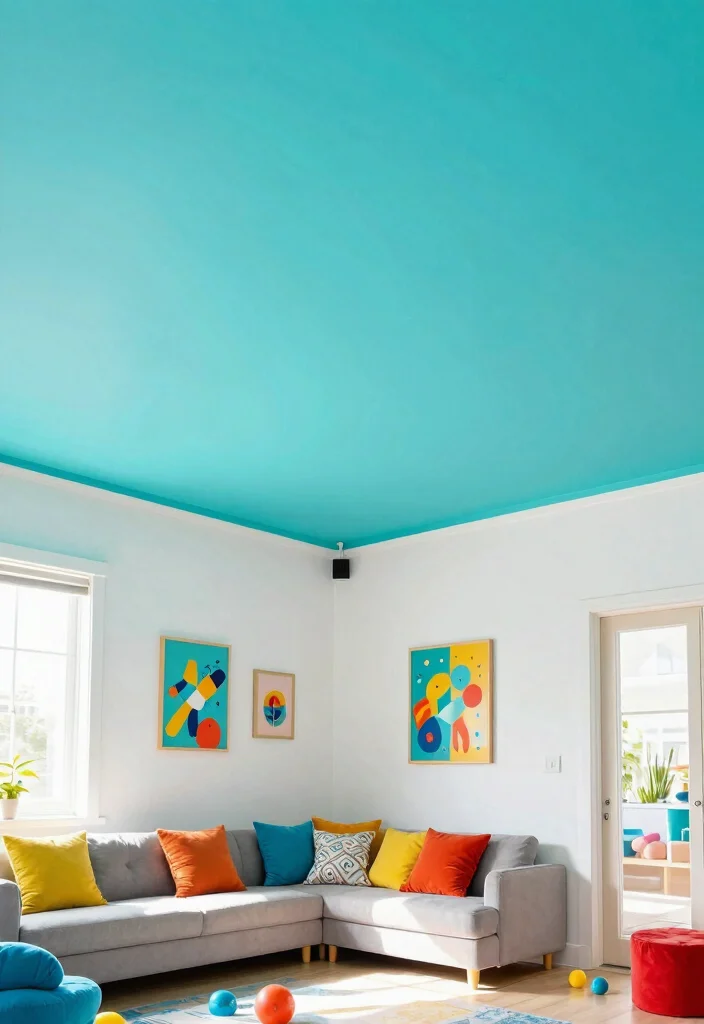 15 PVC False Ceiling Ideas That Look High-End on a Budget - 4. Colorful Accent Ceilings 1