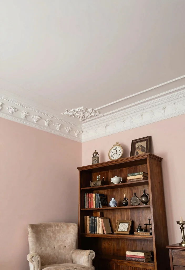 15 PVC False Ceiling Ideas That Look High-End on a Budget - 7. Vintage Style with Ornate Cornices 1