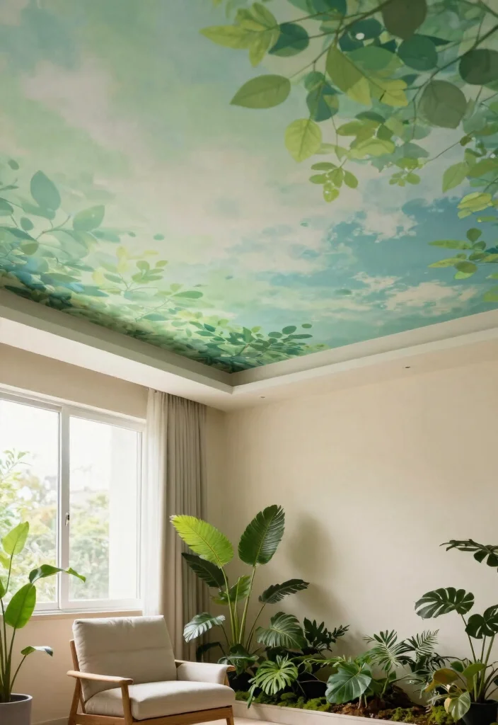 15 PVC False Ceiling Ideas That Look High-End on a Budget - 8. Nature-Inspired Themes 1