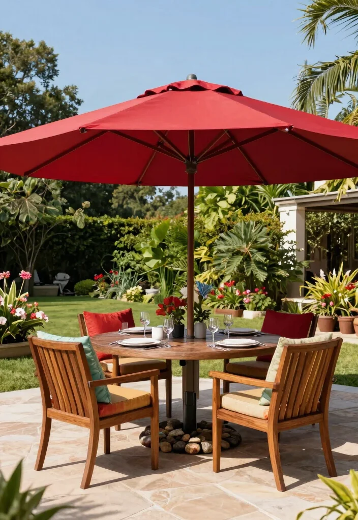 15 Patio Umbrella Ideas That Stay Put in Wind Without Tipping Over - 1. The Classic Cantilever Umbrella 1