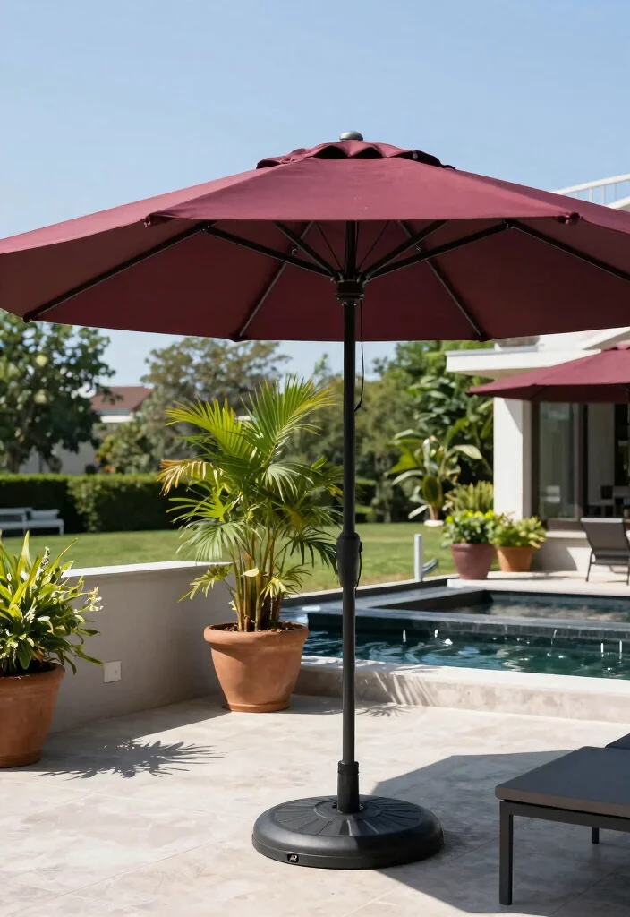 15 Patio Umbrella Ideas That Stay Put in Wind Without Tipping Over - 13. Shadow-Blocking Patio Umbrellas 1