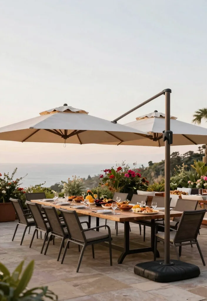 15 Patio Umbrella Ideas That Stay Put in Wind Without Tipping Over - 14. Dual-Sided Umbrellas for Maximum Coverage 1