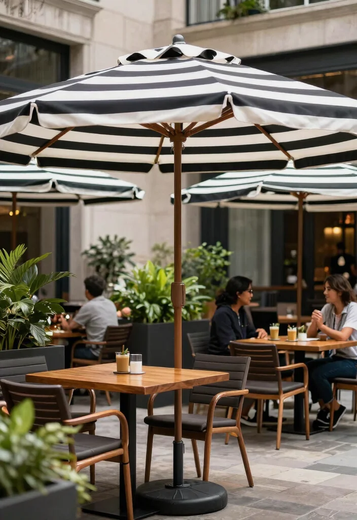15 Patio Umbrella Ideas That Stay Put in Wind Without Tipping Over - 4. Heavy-Duty Commercial Umbrellas 1