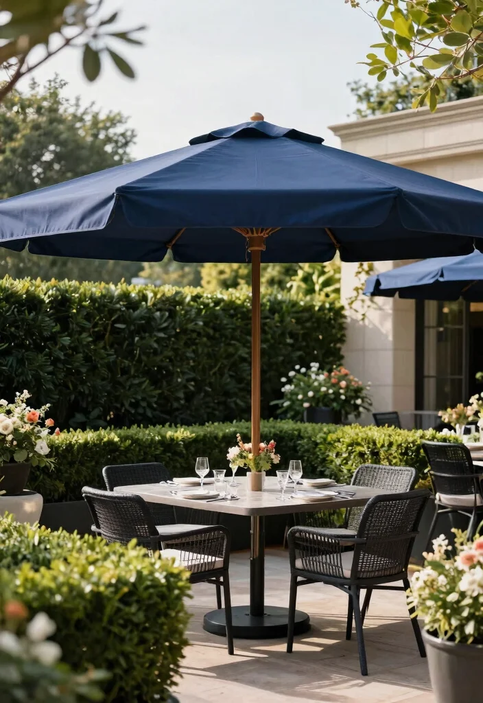 15 Patio Umbrella Ideas That Stay Put in Wind Without Tipping Over - 8. Hexagonal and Octagonal Umbrellas 1