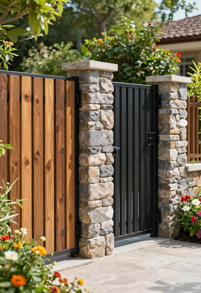 15 Privacy Fence Panels Ideas That Block Views Fast - 15. Combining Fence Styles 1