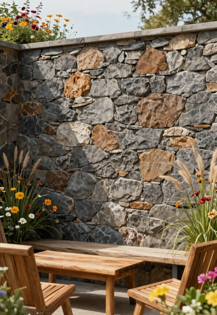 15 Privacy Fence Panels Ideas That Block Views Fast - 8. Terracotta and Stone Walls 1