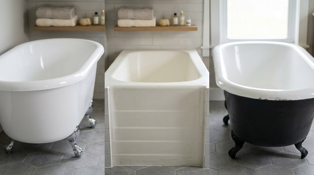 acrylic vs fiberglass vs cast iron