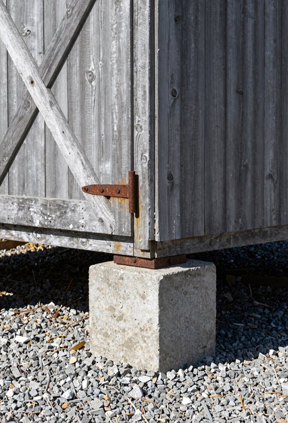 assess crooked shed foundation issues