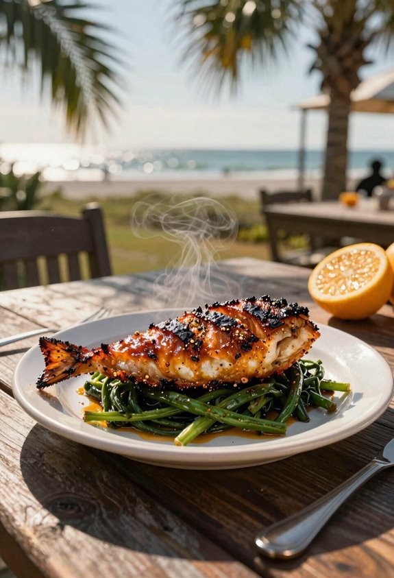 bold charred mahi with sundried butter