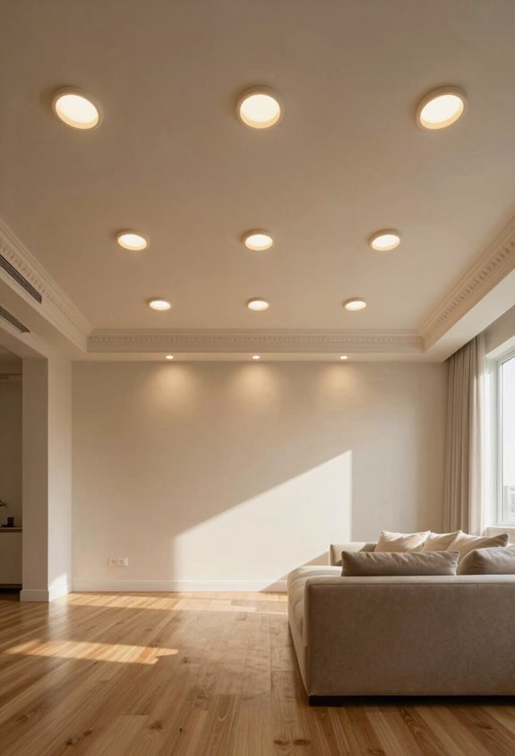 five foot spacing for even lighting
