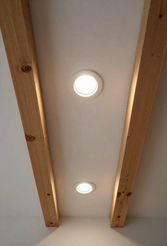 position between joists for flush installations
