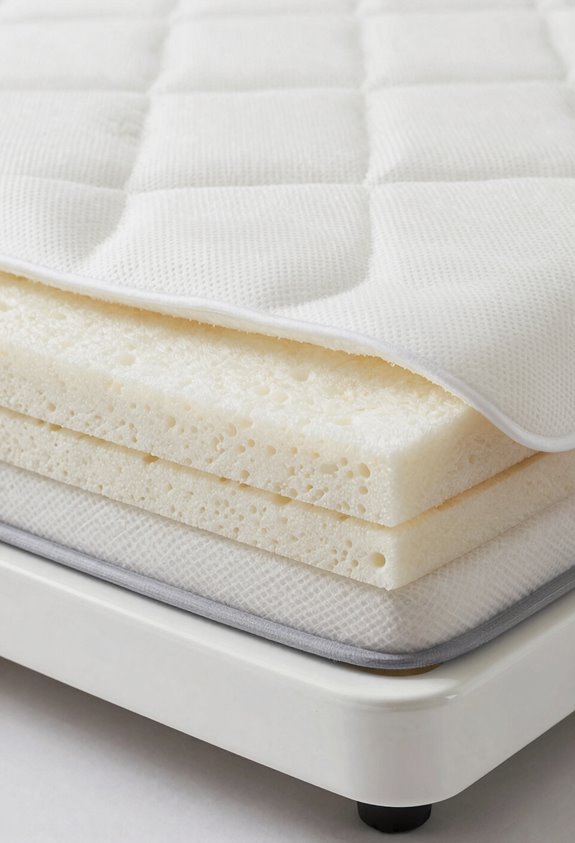 tempur material layers with cooling features