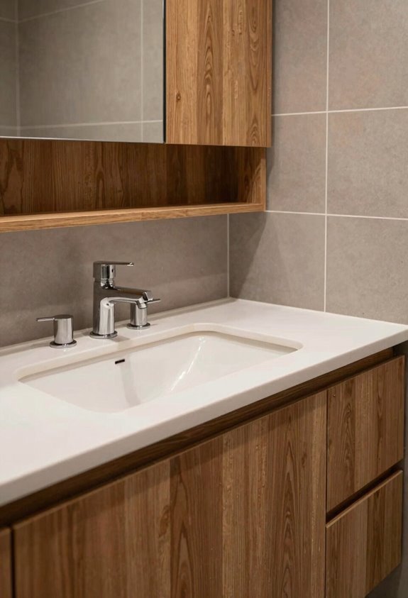 tiny baths need shallow vanities