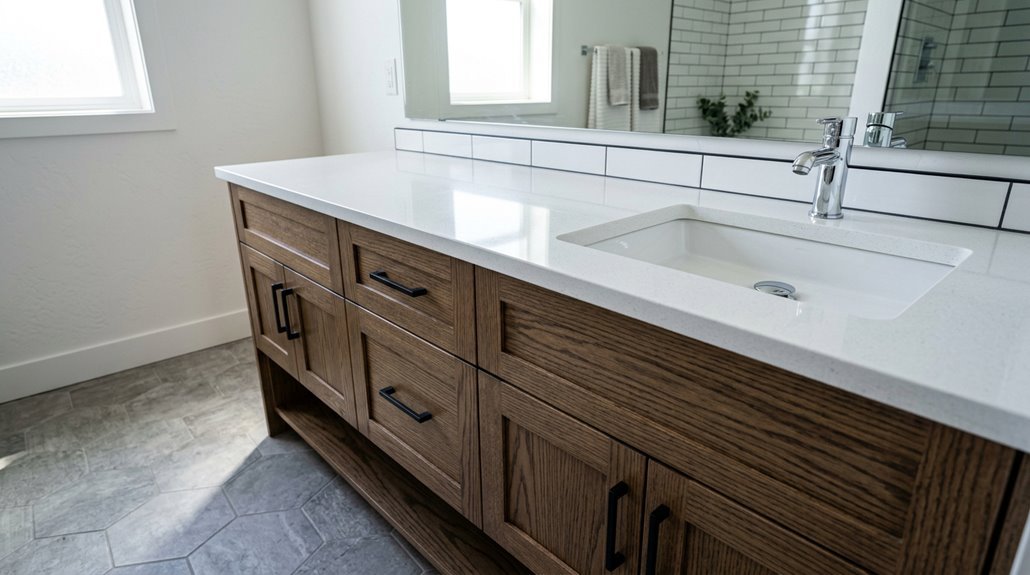 typical bathroom vanity depth size